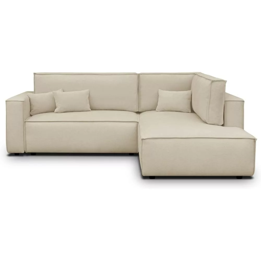 Canapé d'angle ouvert convertible 3 pl., chenille