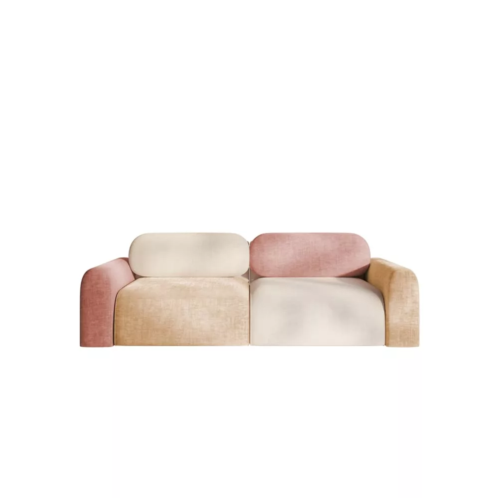 Canapé en tissu bouclé 3 places, Multicolore