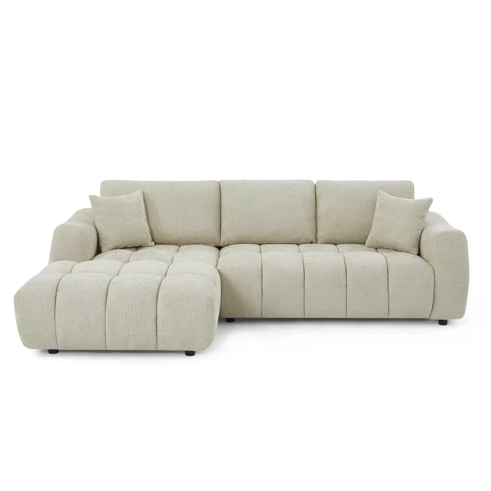 Canapé d'angle en tissu chenille 4 places