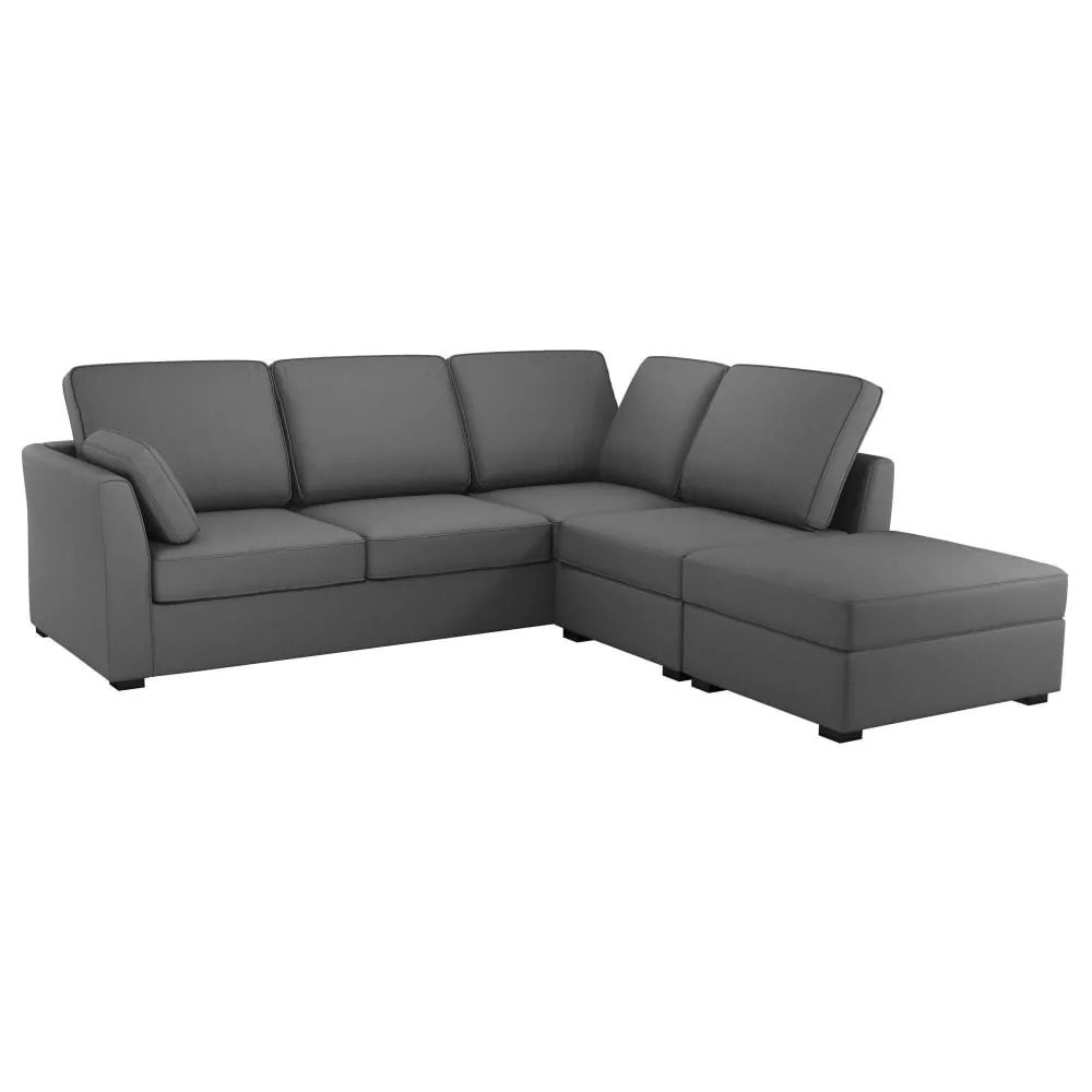 Canapé d'angle réversible tissu coton déhoussable
