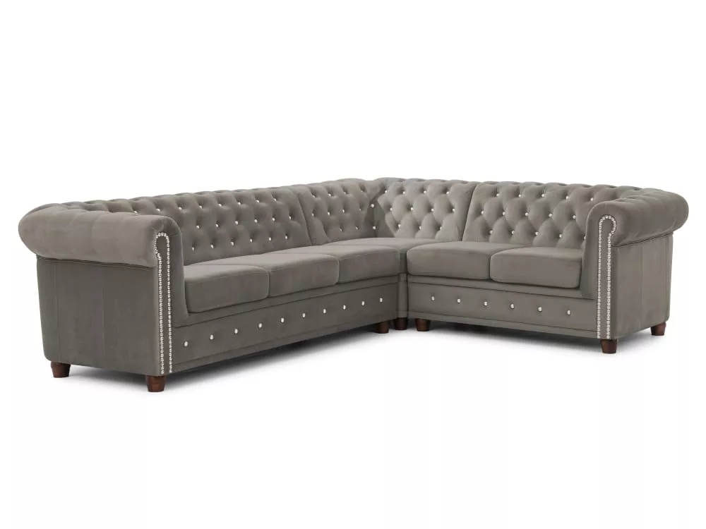 Canapé Chesterfield d’angle en velours