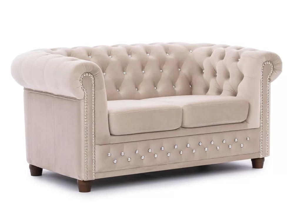 Canapé 2 places Chesterfield en velours