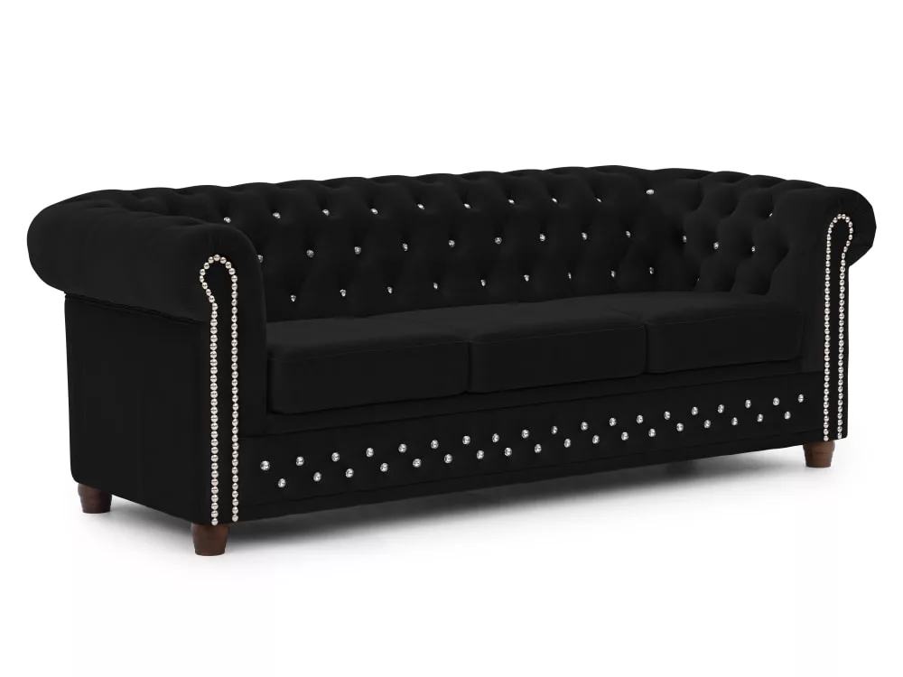 Canapé 3 places Chesterfield en velours
