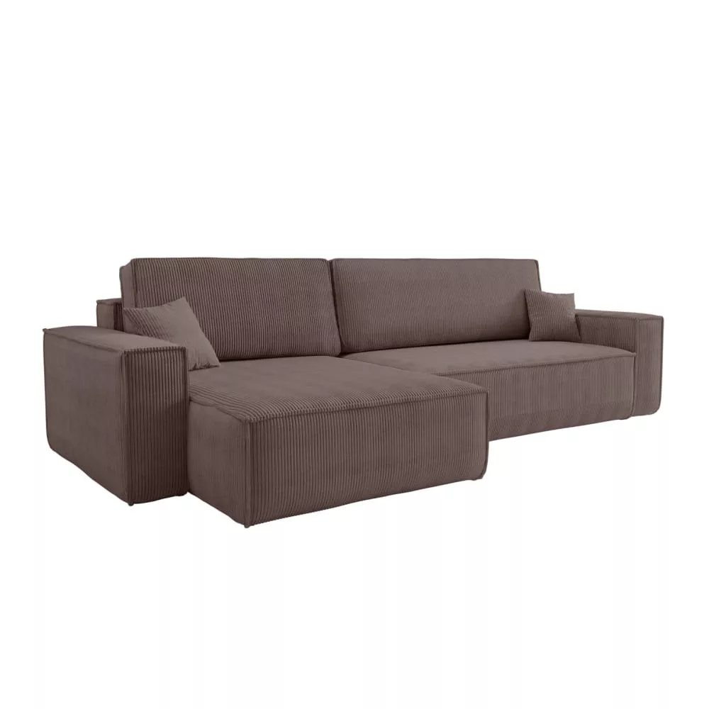 Canapé d'angle max réversible convertible velours côtelé glacé