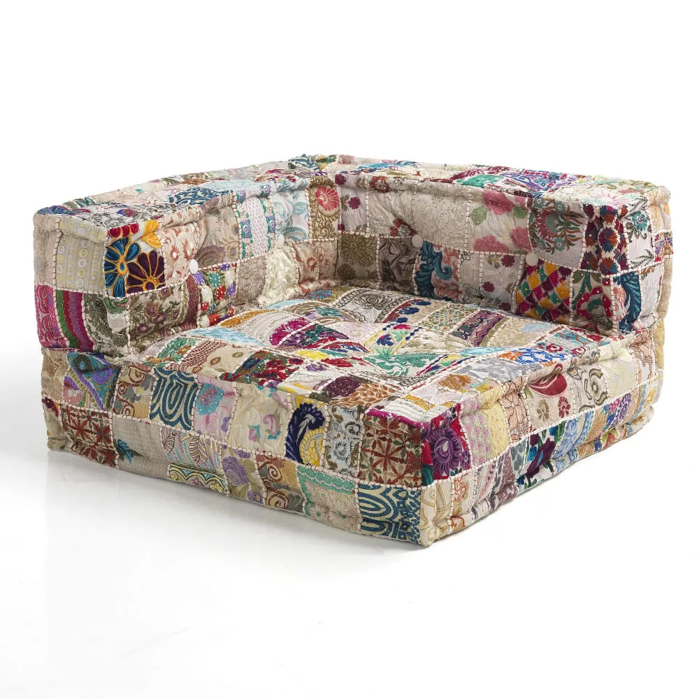 Canapé d’angle coton patchwork