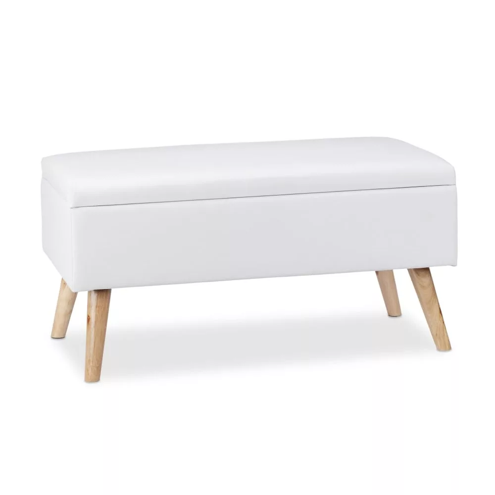 Banquette de rangement avec cuir