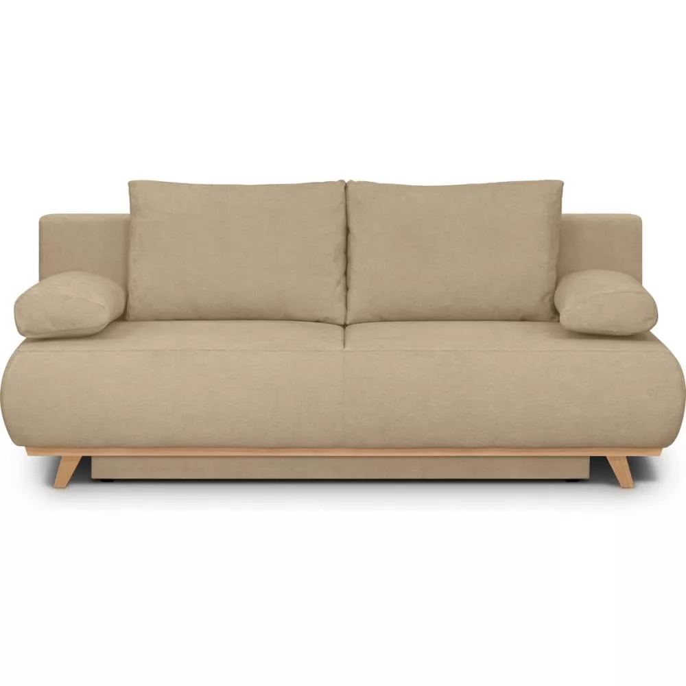 Canapé convertible 3 places avec coffre en tissu chenille moka