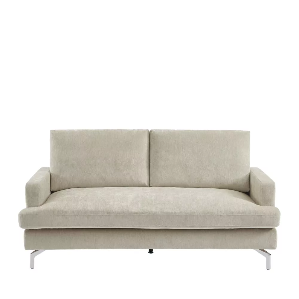 Canapé 3 places en tissu pieds chrome