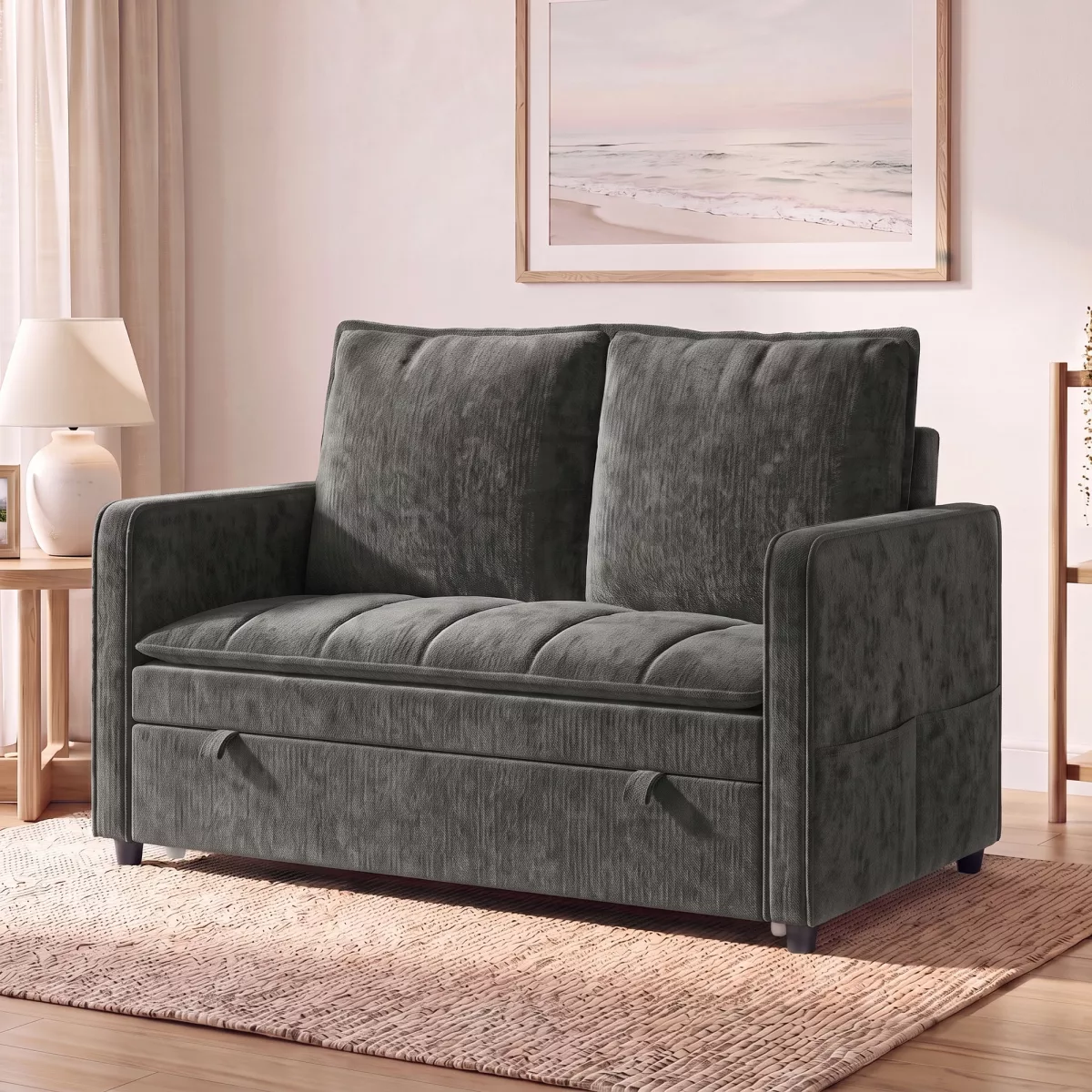 HOMCOM Canapé Convertible 2 Places