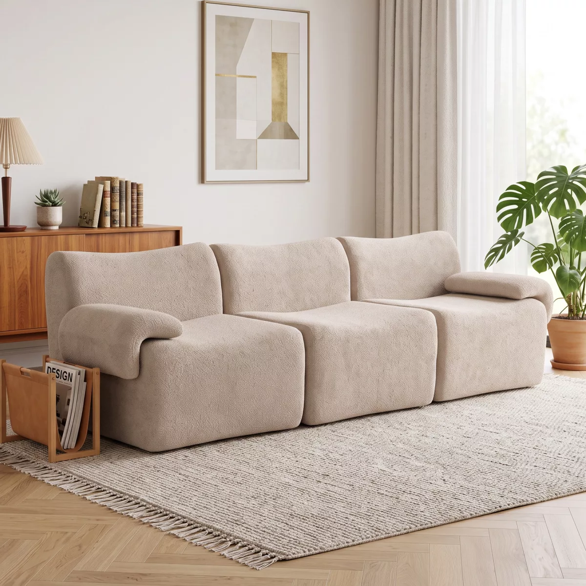 HOMCOM Canapé 3 Places Modulable 277 cm