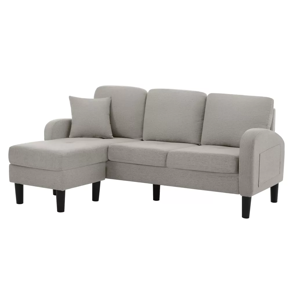 Canapé d'angle modulable en velours polyester