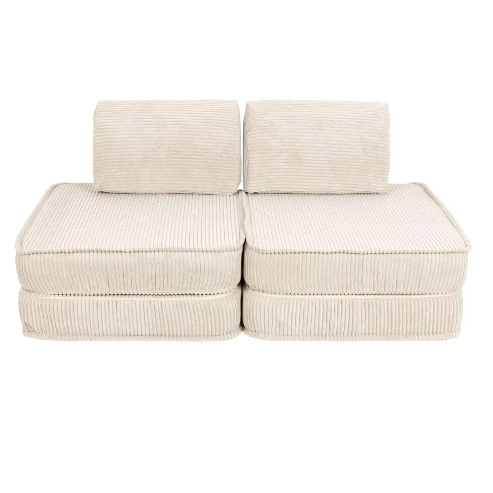 Canapé enfant modulable 120 cm velours 4 pcs, vanille