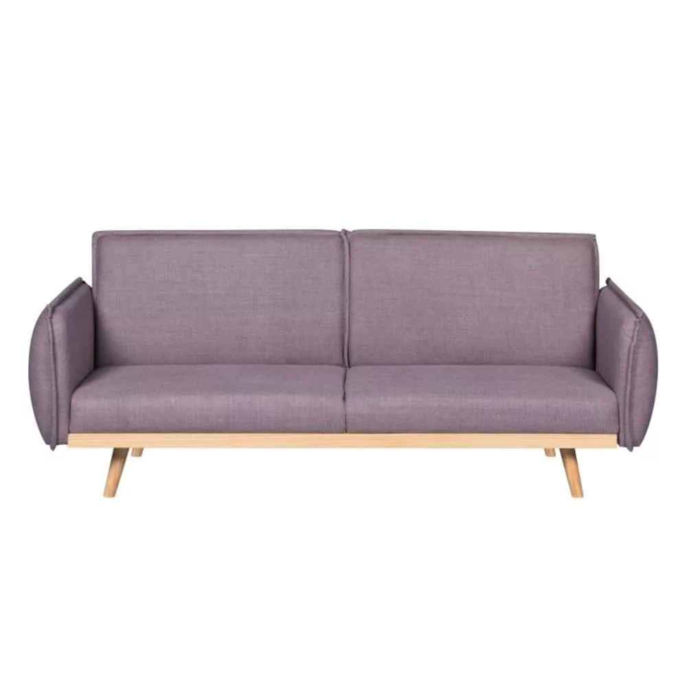 Canapé convertible tissu 3 places mauve