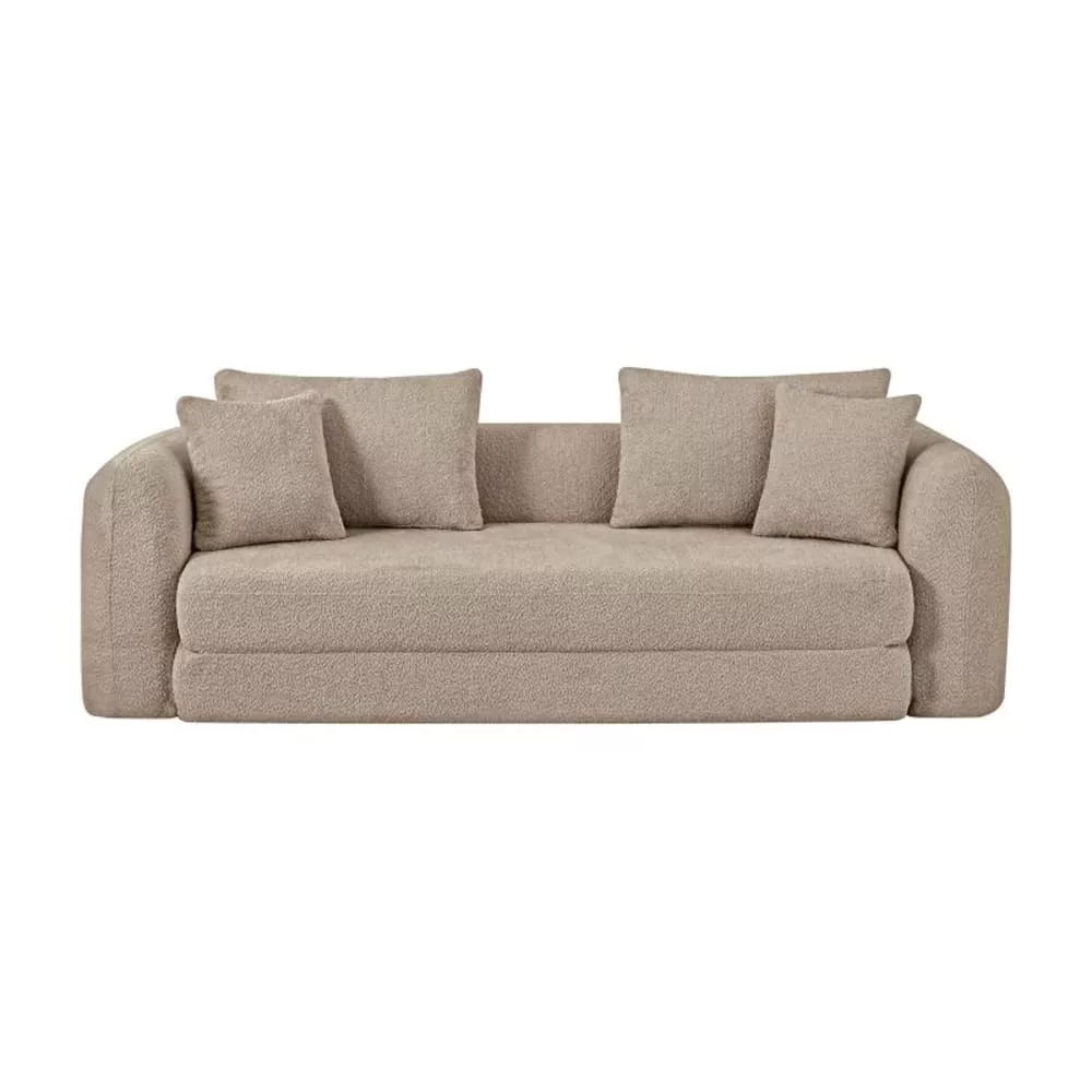Canapé compressé convertible tissu bouclette 3 places
