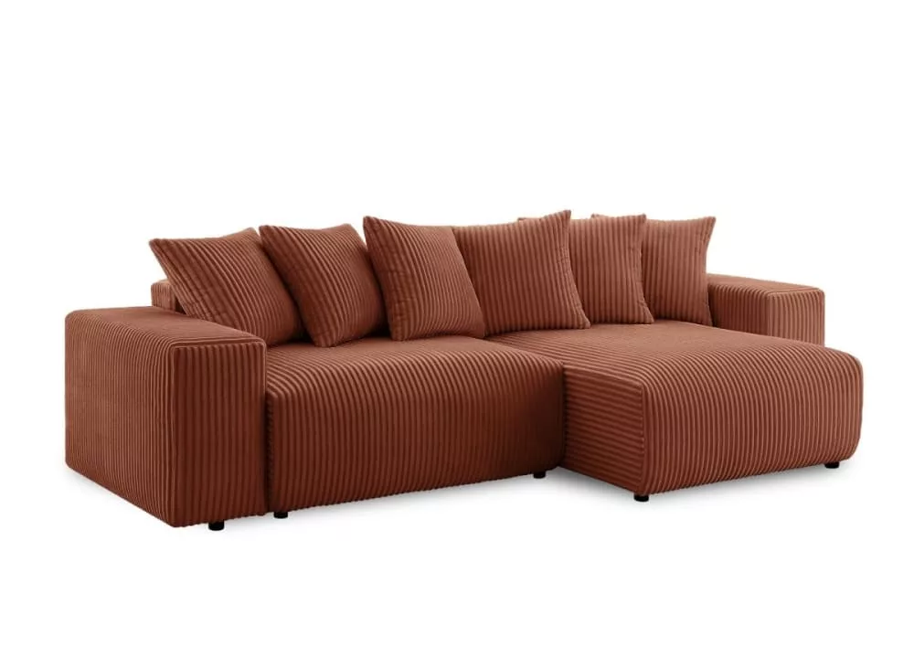Canapé d'angle réversible convertible coffre velours épais