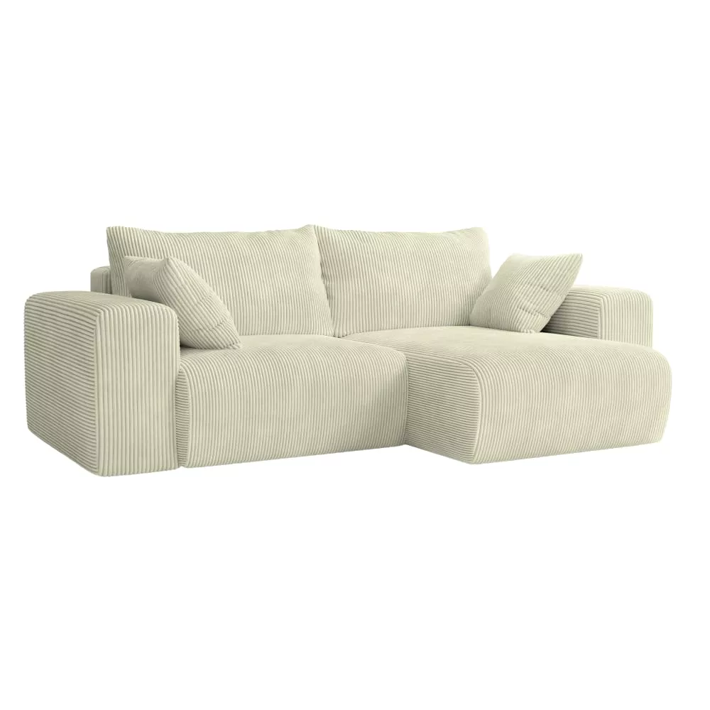 Canapé d'angle convertible 5 places en tissu