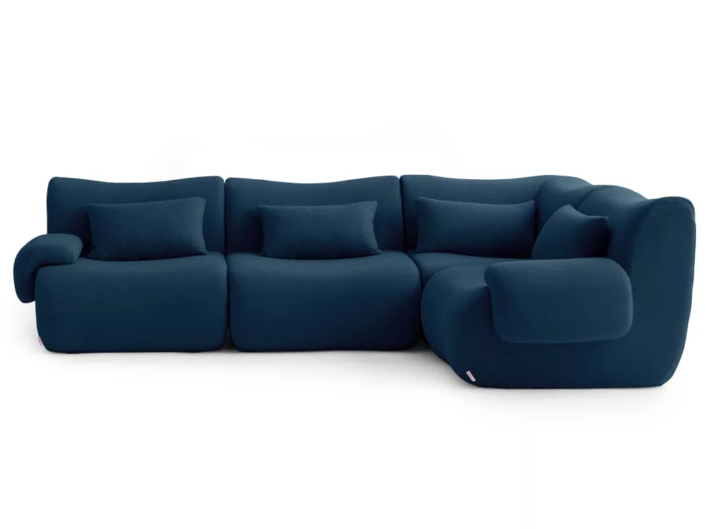 Canapé d'angle modulaire 4 places Tissu fine bouclette profond