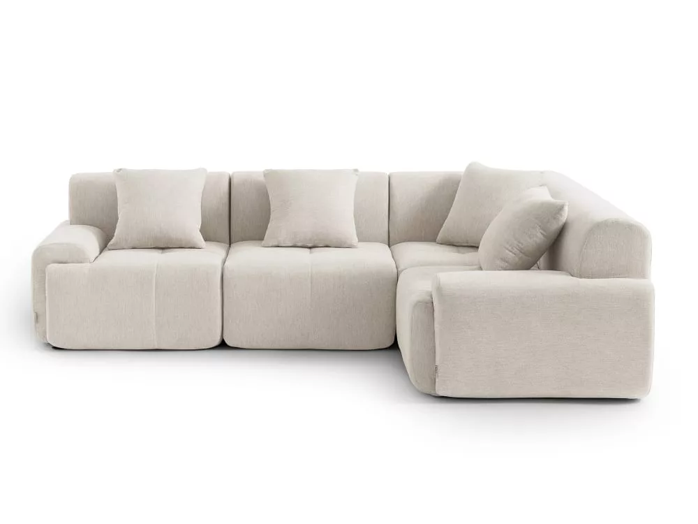 Canapé d'angle modulaire 4 places Tissu chenille