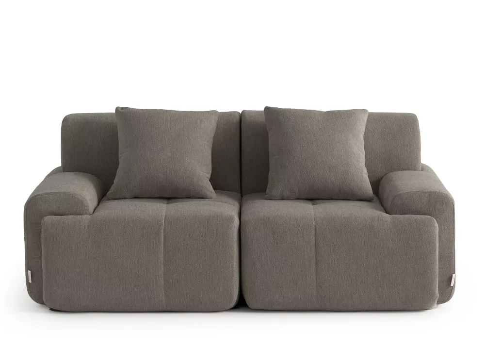 Canapé modulaire 2 places Tissu chenille cendré