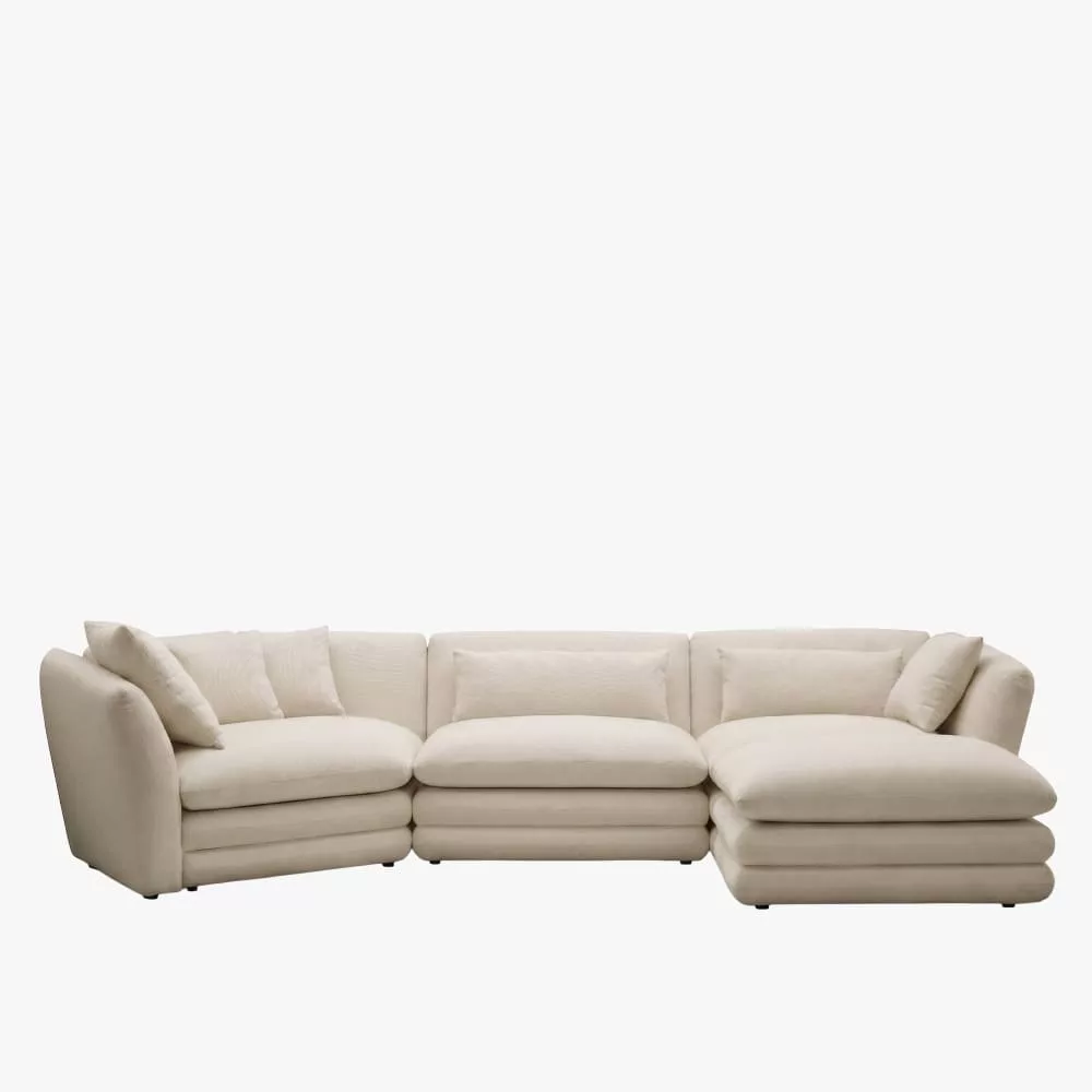 Canapé d'angle modulable et réversible en tissu