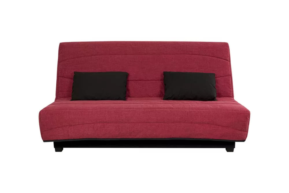 Banquette convertible Clic Clac SCOTY couchage rangement intégré cape framboise