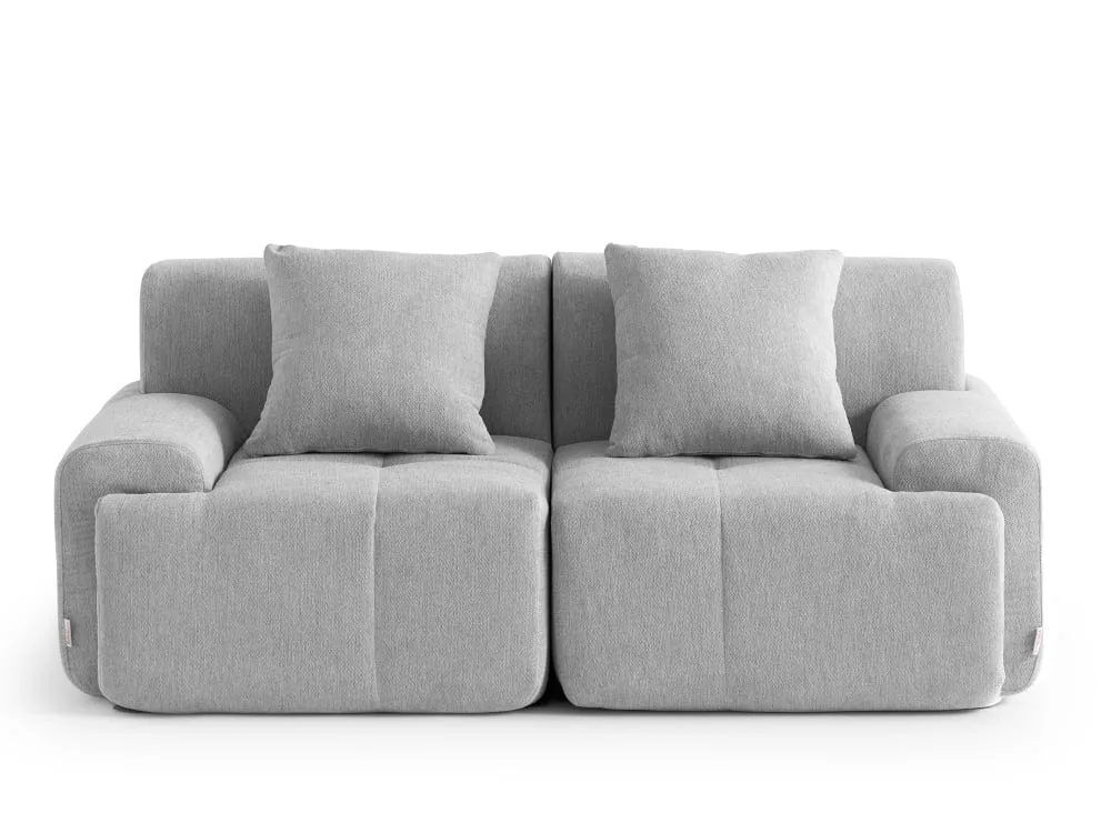 Canapé modulaire 2 places Tissu chenille minéral