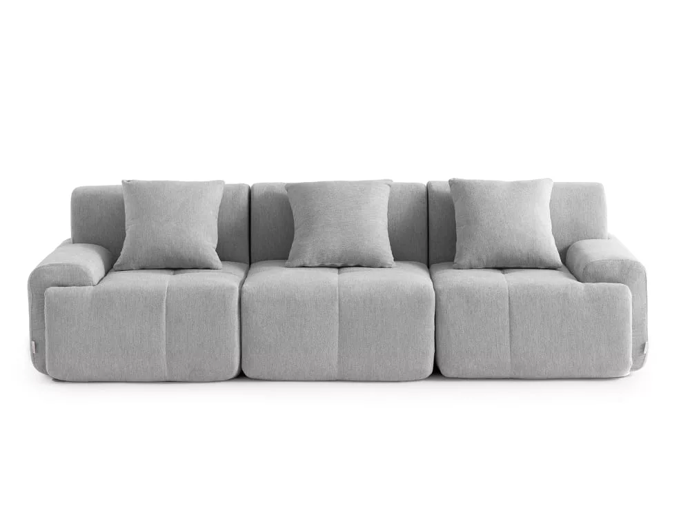Canapé modulaire 3 places Tissu chenille minéral