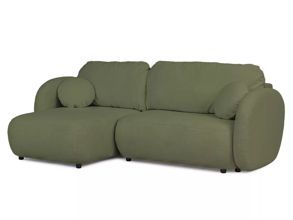 Canapé d’angle convertible avec coffre en bouclé