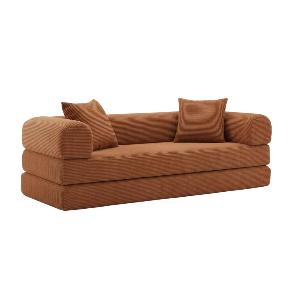 Canapé 3 places modulable, convertible en lit, velours