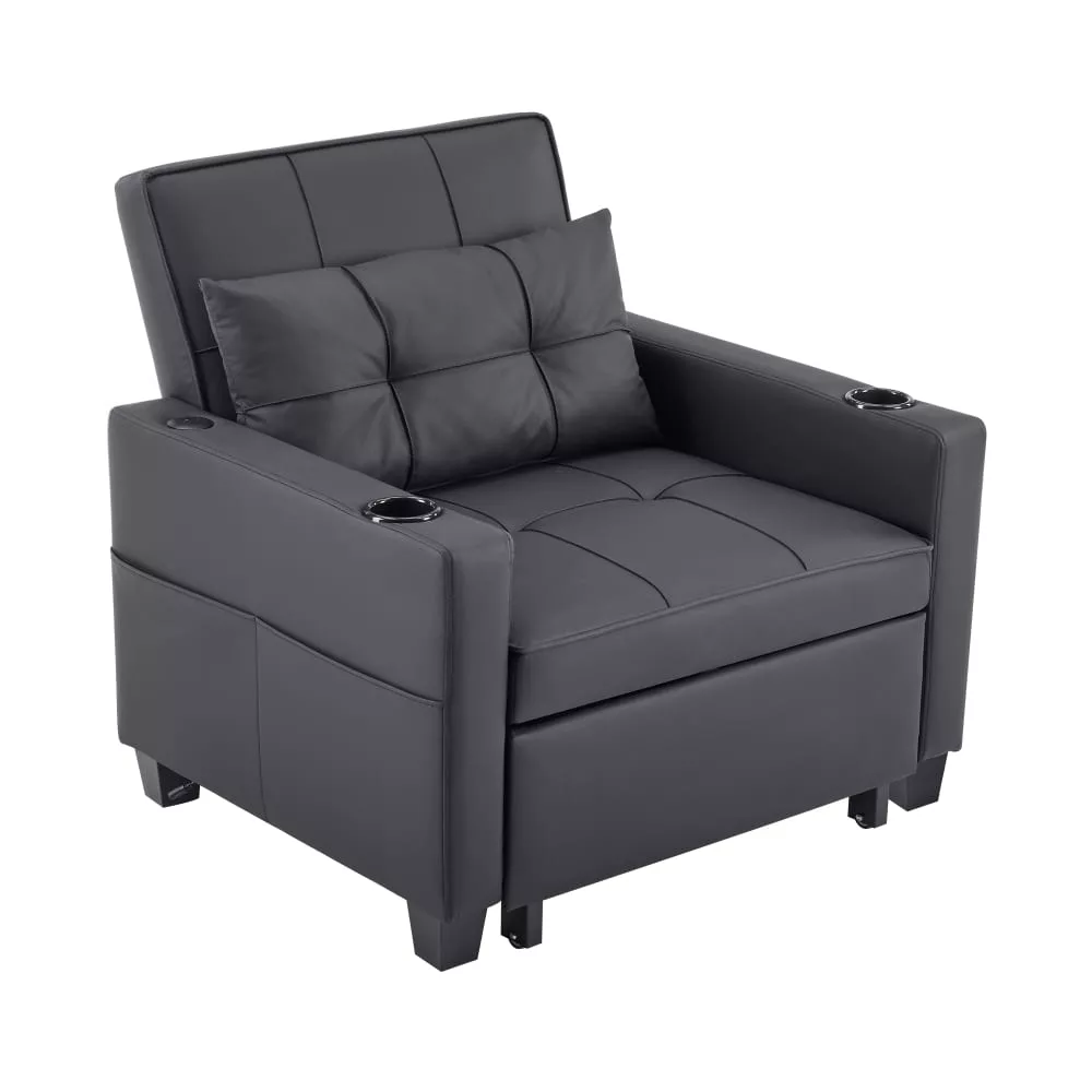 Canapé convertible 3 en 1 en bois avec usb