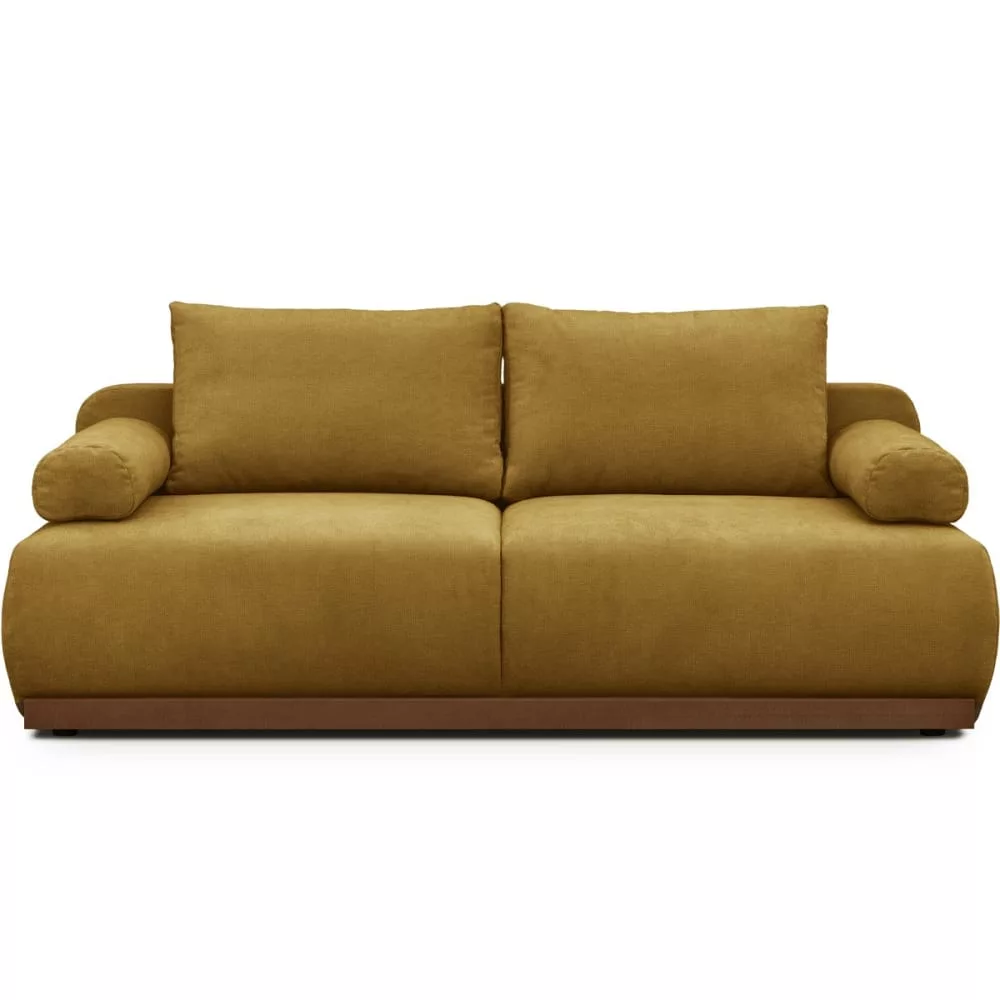 Canapé convertible ouverture rapide 3 places en tissu chenille bronze