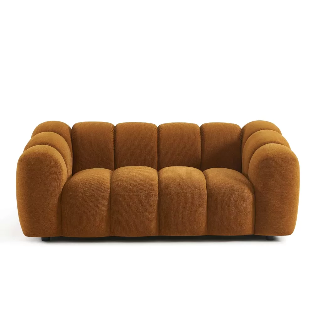 Canapé 2 places tissu tweed bronze