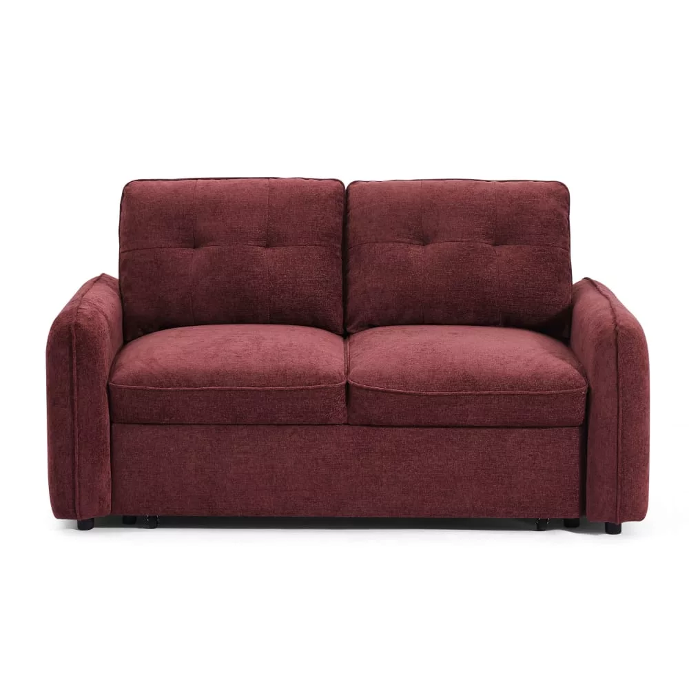 Canapé convertible en tissu chenille 2 places