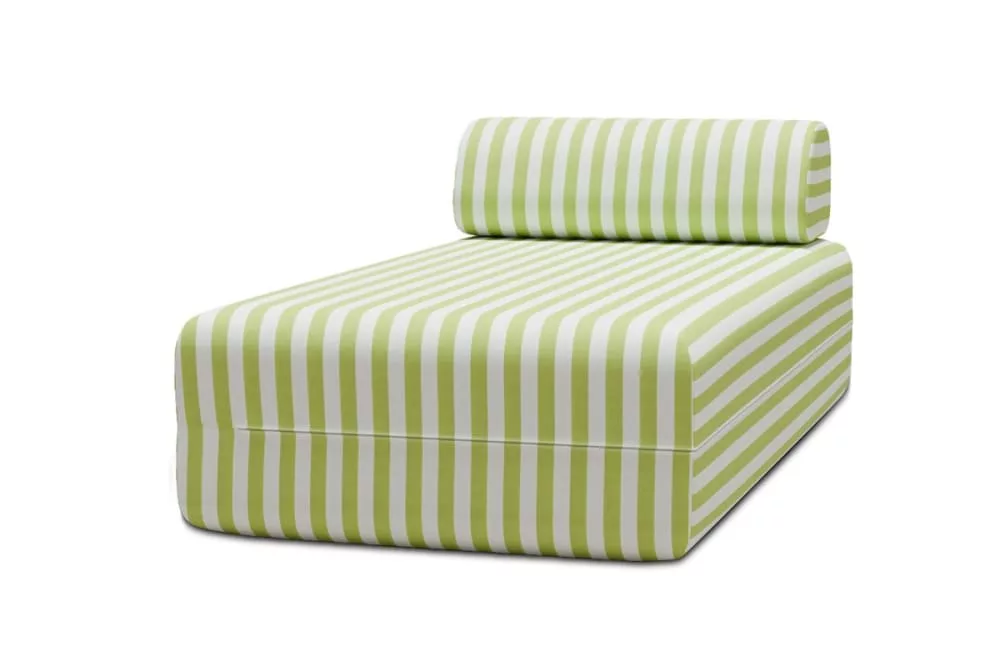 Méridienne convertible 3 places tissu imperméable anis
