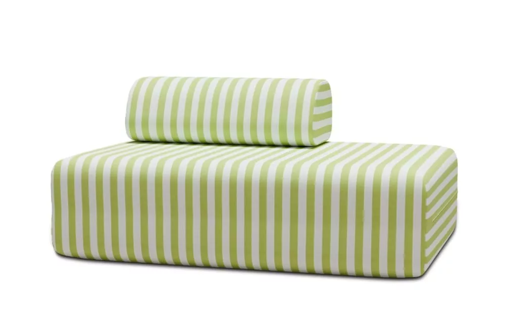 Canapé convertible et modulable 2 places tissu imperméable anis