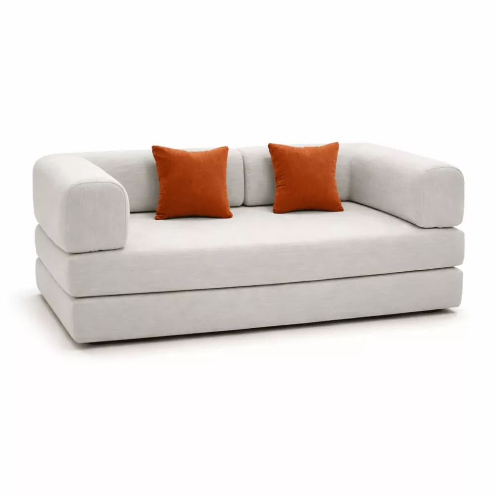 Canapé Kaia Convertible – blanc/mango velours