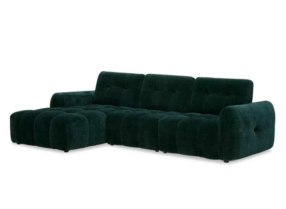 Canapé d'angle velours tissé sapin avec dossier réglable