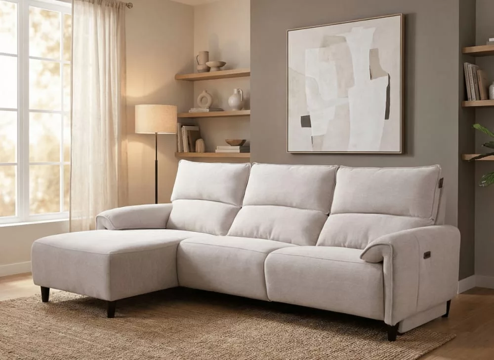 Canapé d'angle relax électrique en tissu – Angle