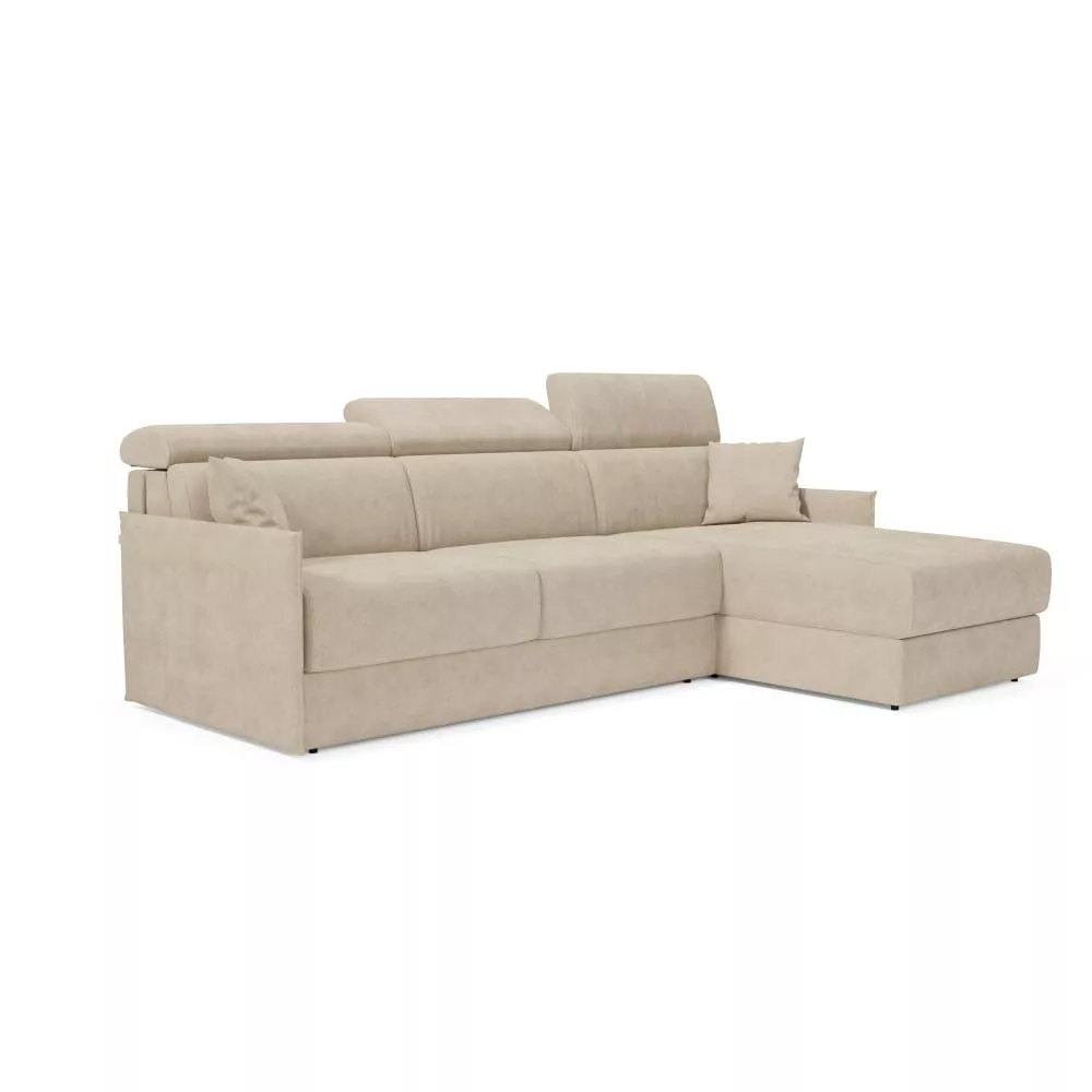 Canapé convertible d'angle tissu détachable 252 cm
