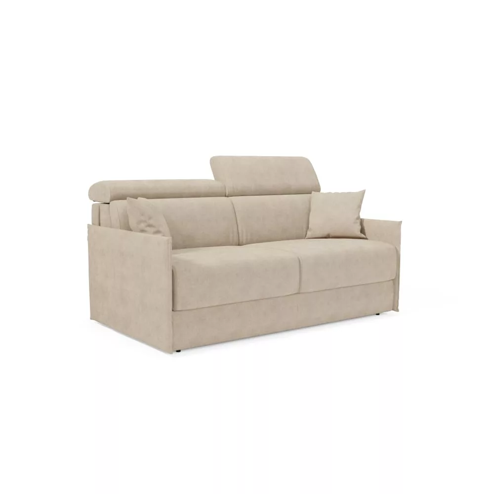 Canapé lit avec têtières inclinables 189 cm en tissu