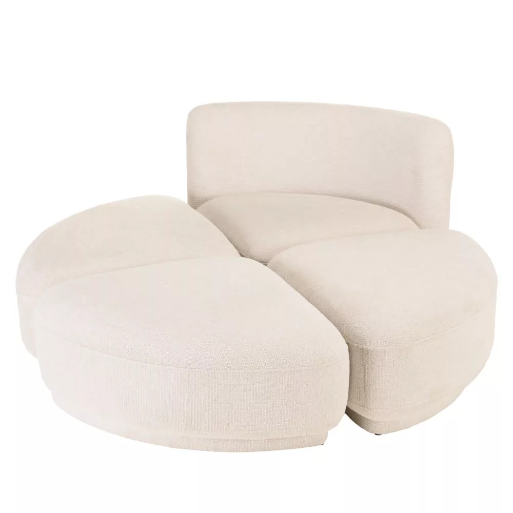 Ensemble canapé 1 place avec dossier et 3 poufs