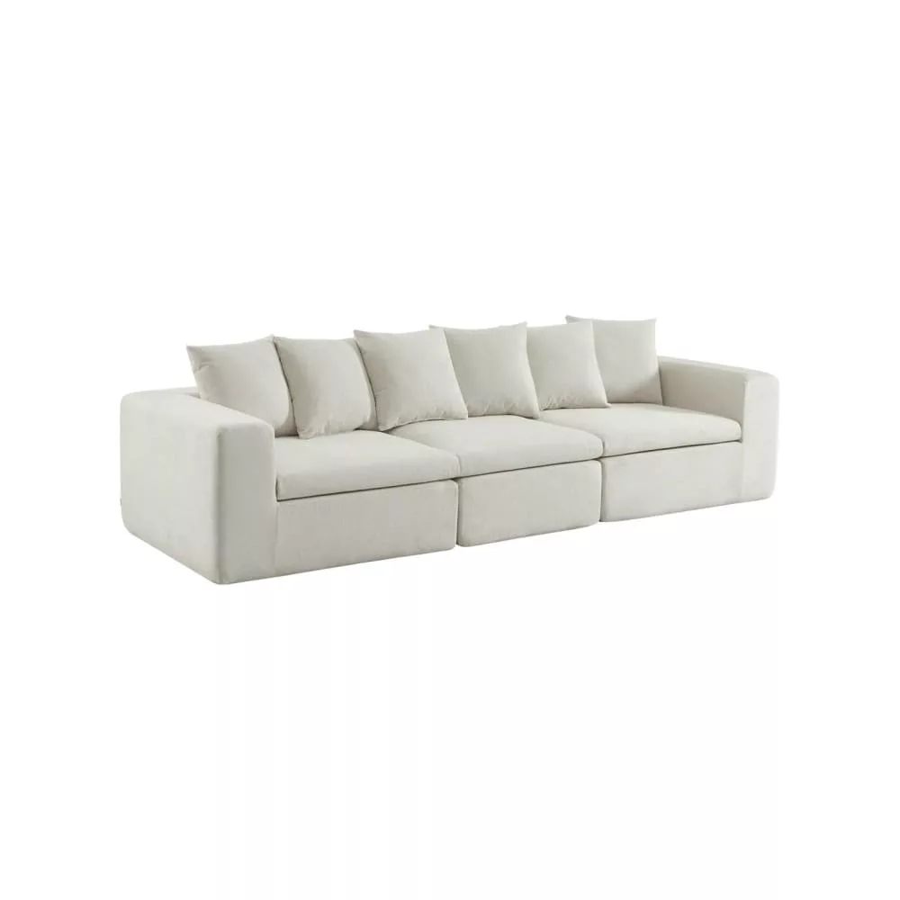 Canapé compressé modulable tissu chenille 4 places
