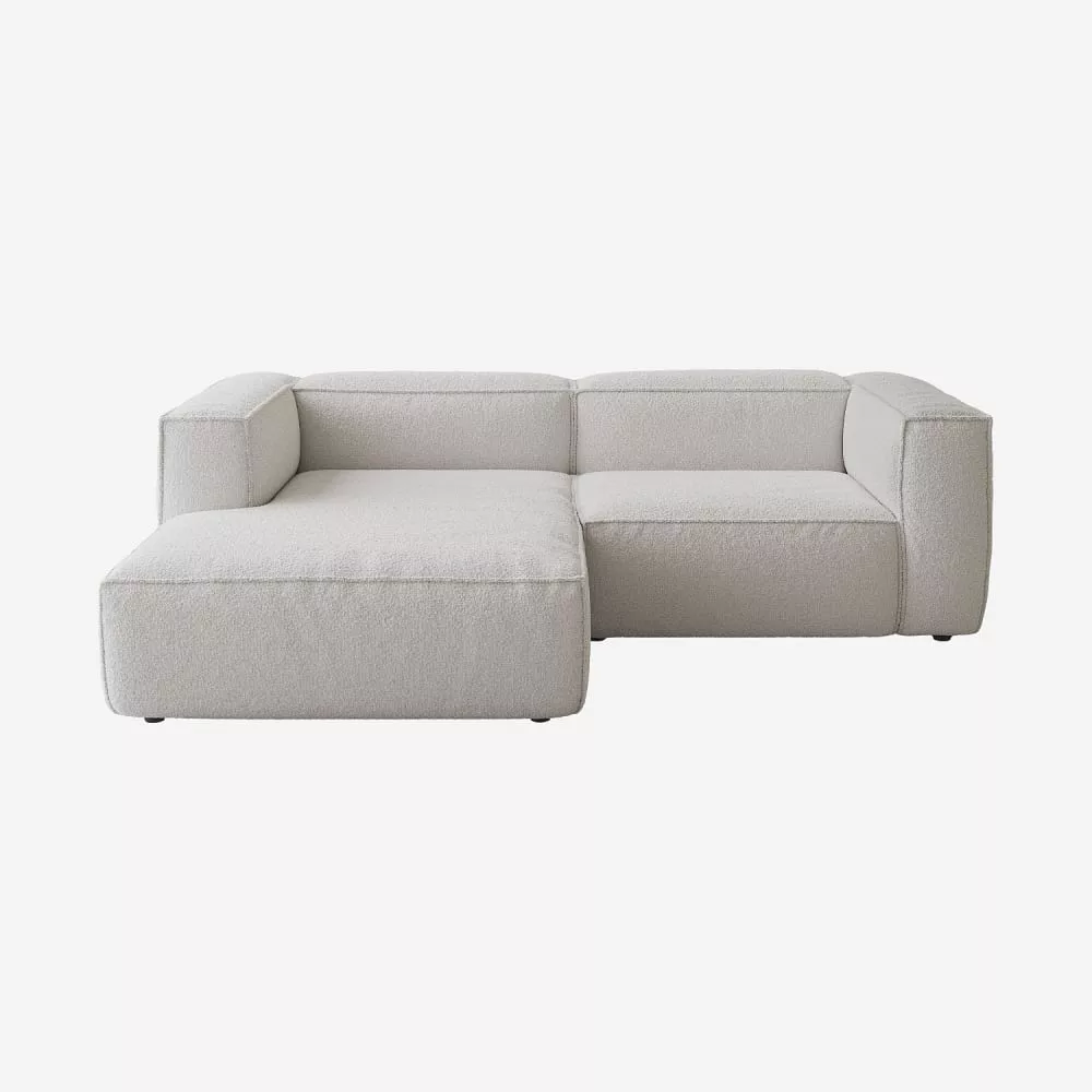 Canapé d'angle en tissu bouclette – mélangé