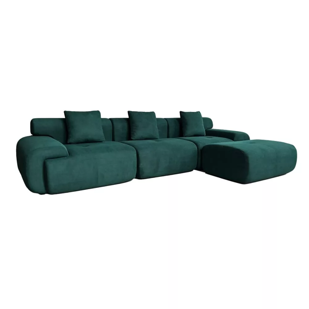 Canapé compressé modulable en tissu chenille 4/5 places