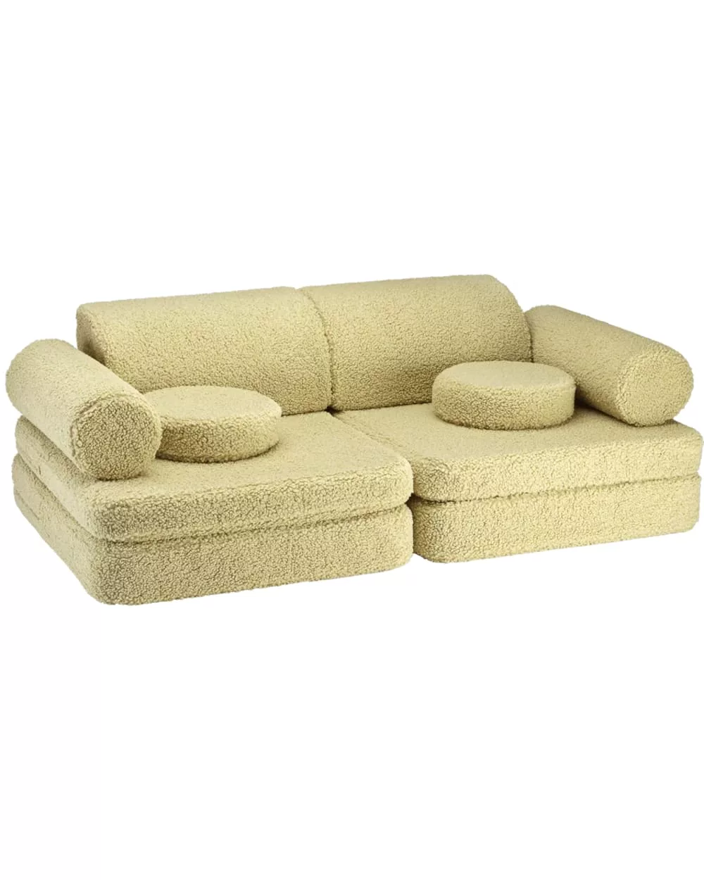Canapé modulable bouclé polyester matcha