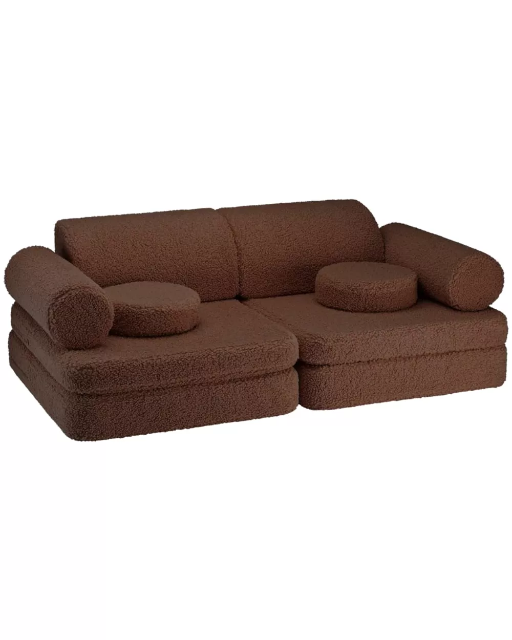 Canapé modulable bouclé noisette chaude