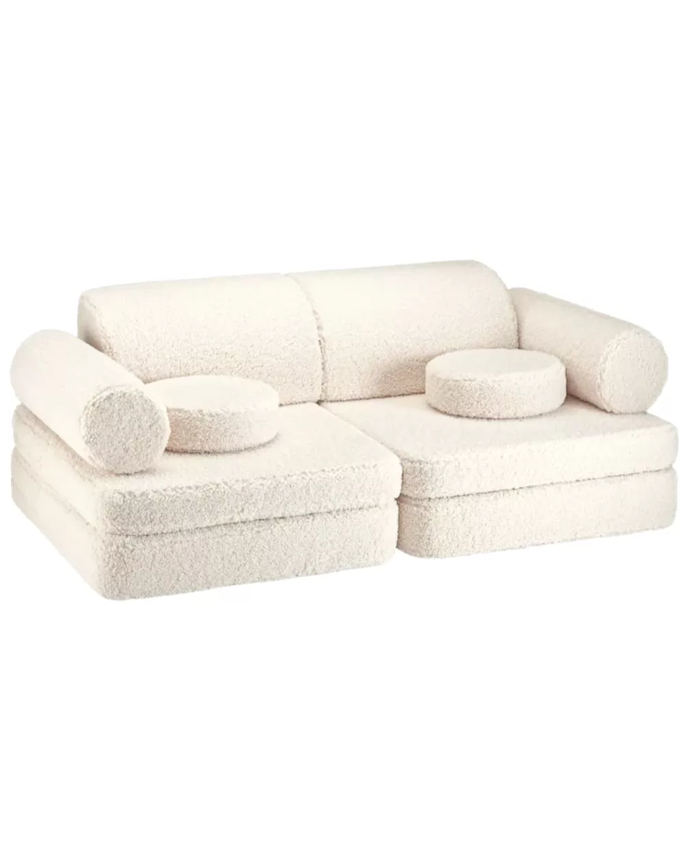 Canapé modulable bouclé polyester