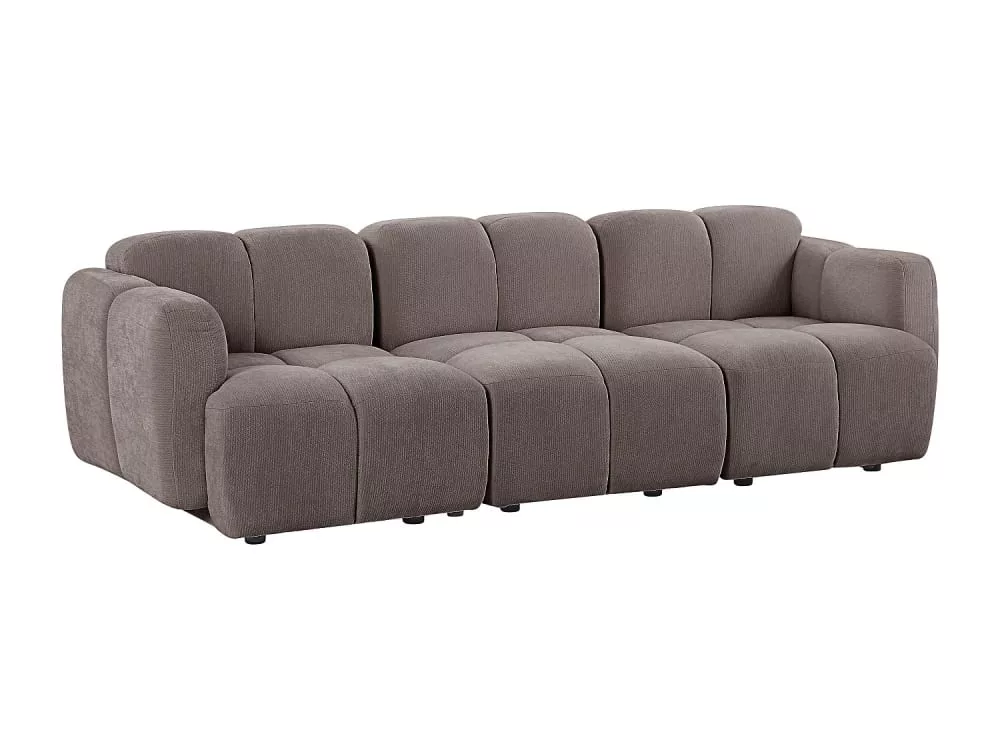 Canapé modulable polyester 3 places taupe}