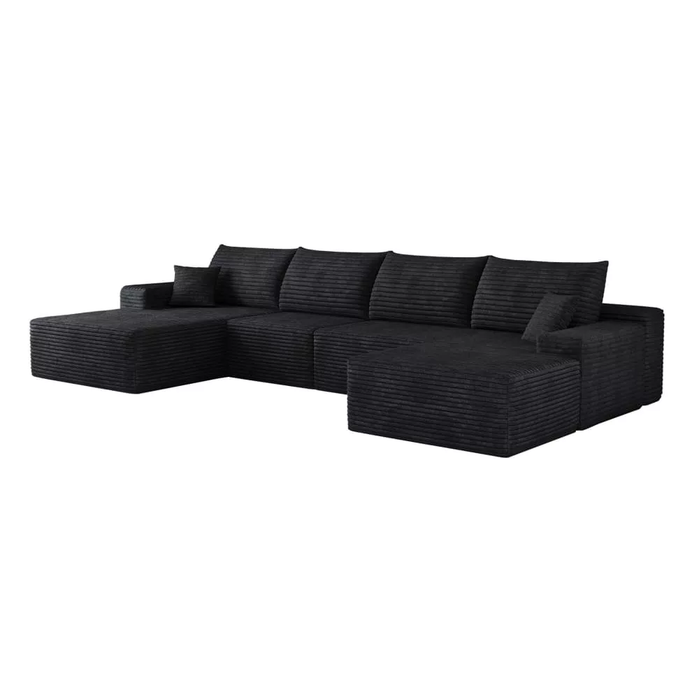 Canapé d'angle compressé en tissu avec chaise longue 340 cm