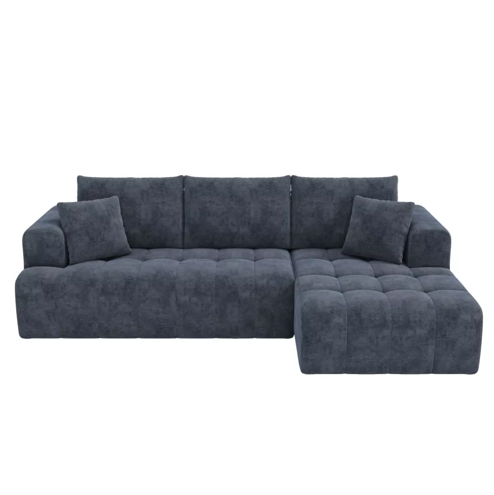 Canapé modulaire en chenille avec coussins